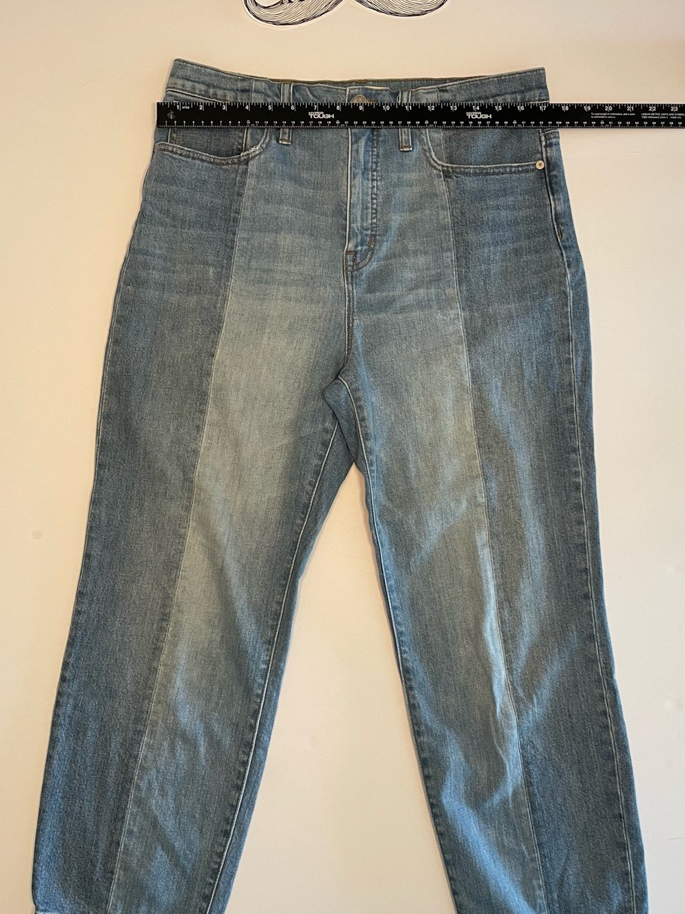 Madewell Pieced Edition Classic Straight Jeans 31 Womens Two Tone Colorblock